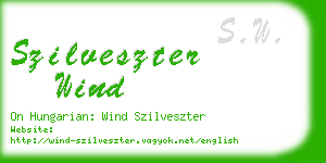 szilveszter wind business card